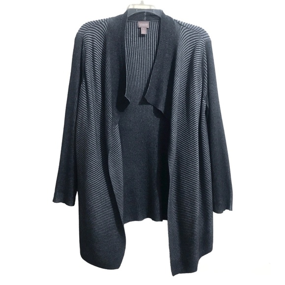 Chico's Long Cotton Blend Waterfall Open Cardigan M - Picture 1 of 6